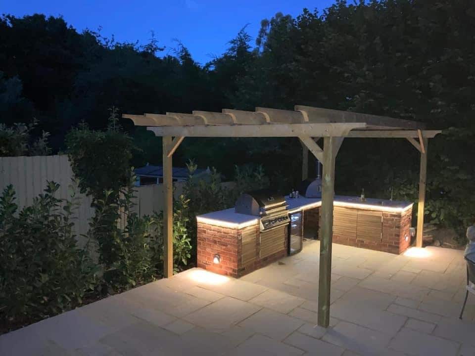 Sanstone Patio With Pergola & Outside Entertainment Area